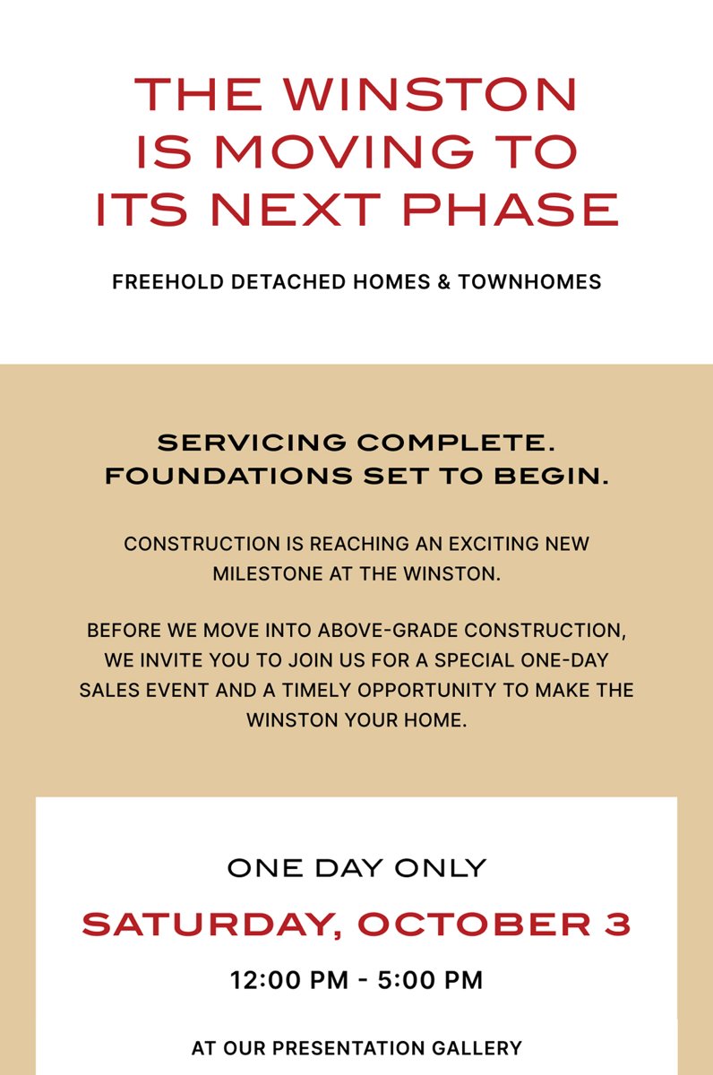 Winston one-day sales event October 3