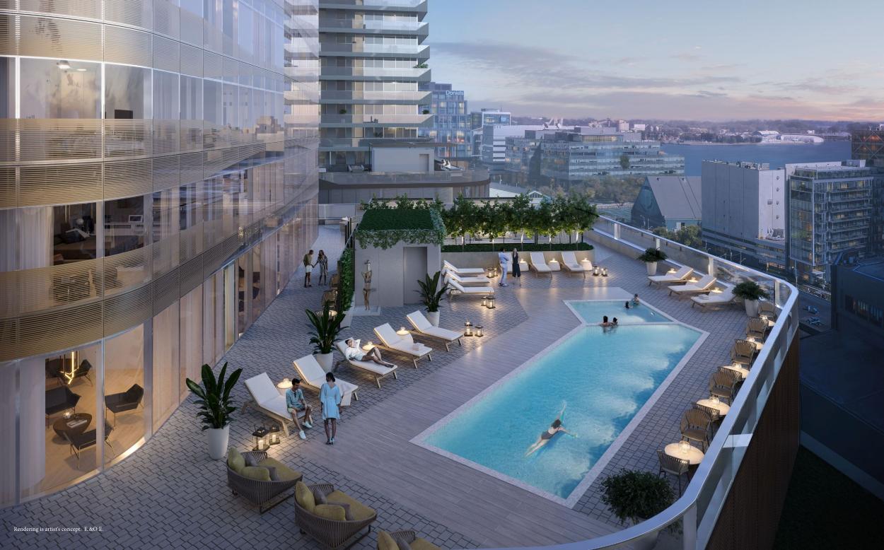 Pinnacle SkyTower outdoor terrace and pool rendering