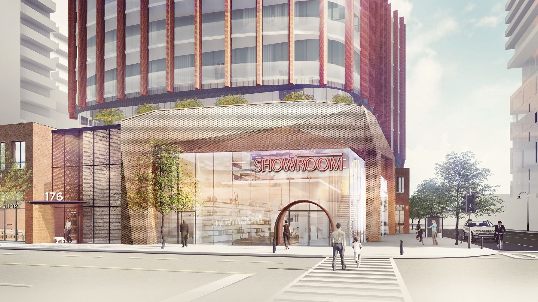 Exterior rendering of The Whitfield tower, alternate angle
